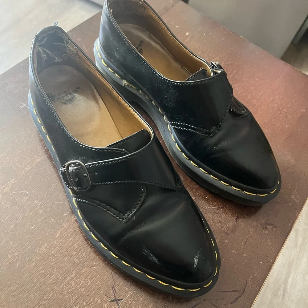 Dr. Martens Agnes Oxford Loafer Black Leather Single Monk Strap
